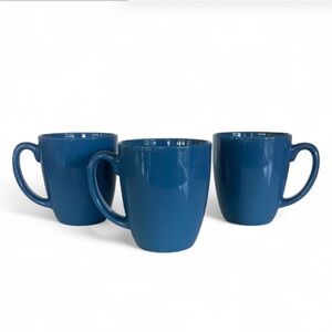 Corelle Stoneware Set of 3 Cornflower Blue Mugs